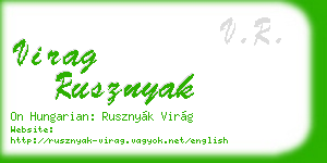 virag rusznyak business card